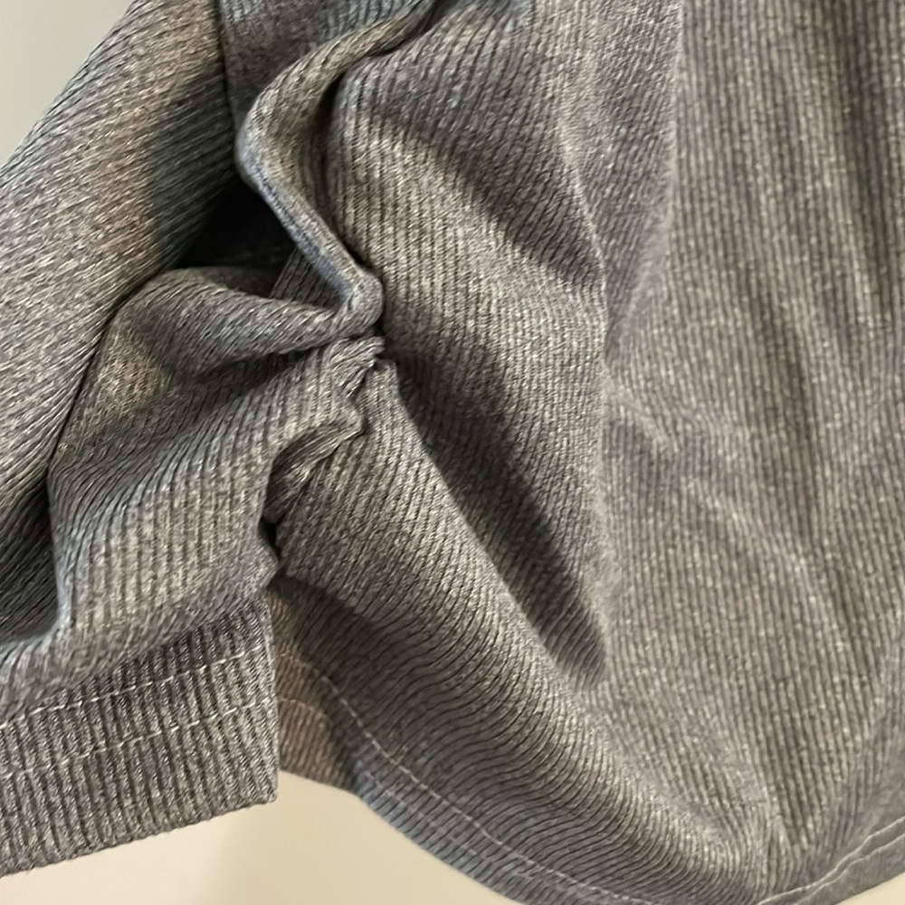 Stay Positive Gray Ribbed Women's Top - Picture 12 of 15